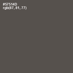 #57514D - Fuscous Gray Color Image