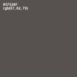 #57524F - Fuscous Gray Color Image