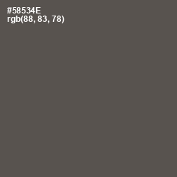 #58534E - Fuscous Gray Color Image