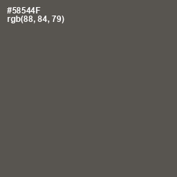 #58544F - Fuscous Gray Color Image