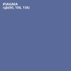 #5A6A9A - Waikawa Gray Color Image