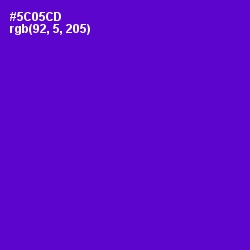 #5C05CD - Purple Heart Color Image