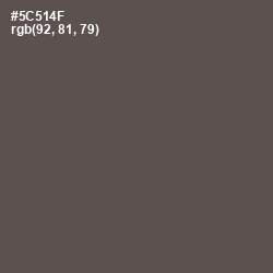 #5C514F - Fuscous Gray Color Image