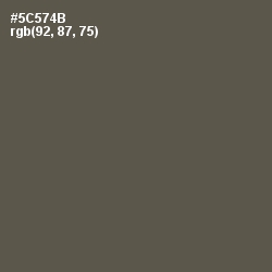 #5C574B - Fuscous Gray Color Image