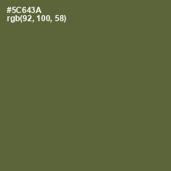 #5C643A - Chalet Green Color Image