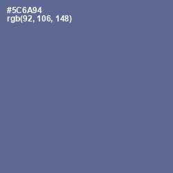 #5C6A94 - Waikawa Gray Color Image