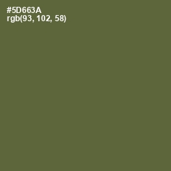 #5D663A - Chalet Green Color Image
