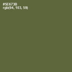 #5E673B - Chalet Green Color Image