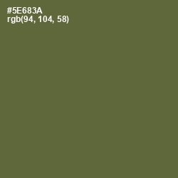 #5E683A - Chalet Green Color Image