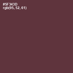 #5F343D - Congo Brown Color Image