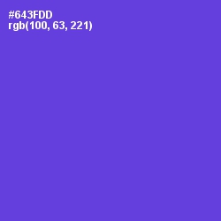 #643FDD - Purple Heart Color Image