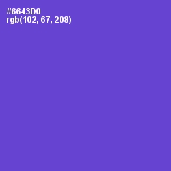 #6643D0 - Fuchsia Blue Color Image
