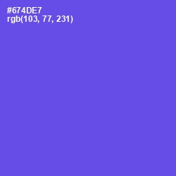 #674DE7 - Fuchsia Blue Color Image
