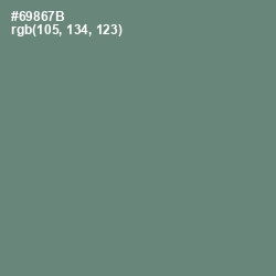 #69867B - Viridian Green Color Image