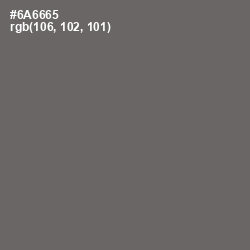 #6A6665 - Ironside Gray Color Image