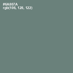 #6A807A - Viridian Green Color Image