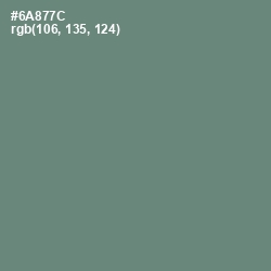 #6A877C - Viridian Green Color Image