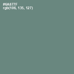 #6A877F - Viridian Green Color Image