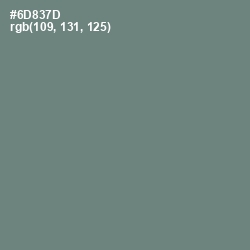 #6D837D - Viridian Green Color Image