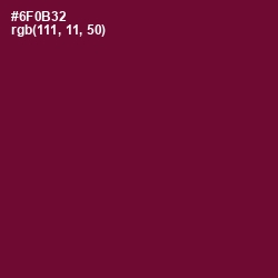 #6F0B32 - Tyrian Purple Color Image