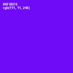 #6F0BF6 - Purple Heart Color Image