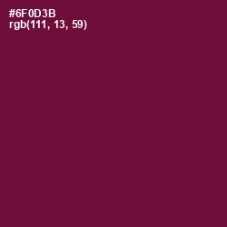 #6F0D3B - Tyrian Purple Color Image