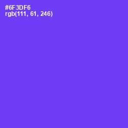 #6F3DF6 - Purple Heart Color Image