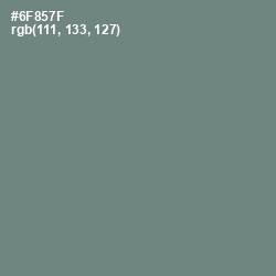 #6F857F - Viridian Green Color Image