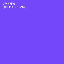 #7447FA - Fuchsia Blue Color Image