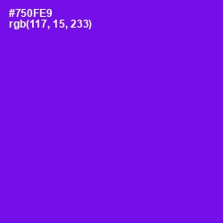 #750FE9 - Purple Heart Color Image
