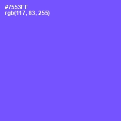 #7553FF - Moody Blue Color Image