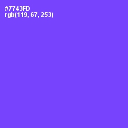 #7743FD - Fuchsia Blue Color Image