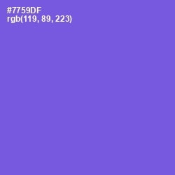 #7759DF - Fuchsia Blue Color Image