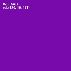 #780AAB - Purple Color Image
