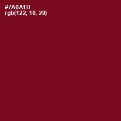 #7A0A1D - Venetian Red Color Image