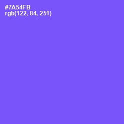 #7A54FB - Moody Blue Color Image