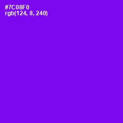 #7C08F0 - Purple Heart Color Image