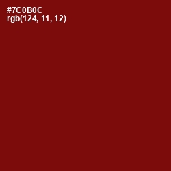 #7C0B0C - Dark Burgundy Color Image