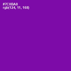 #7C0BA8 - Purple Color Image