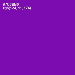 #7C0BB0 - Purple Color Image