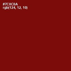 #7C0C0A - Dark Burgundy Color Image