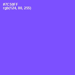 #7C50FF - Moody Blue Color Image