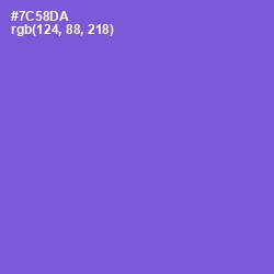 #7C58DA - Fuchsia Blue Color Image