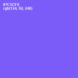 #7C5CF8 - Moody Blue Color Image