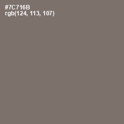 #7C716B - Limed Ash Color Image