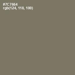 #7C7664 - Limed Ash Color Image