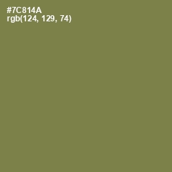 #7C814A - Glade Green Color Image