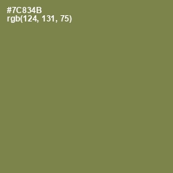 #7C834B - Glade Green Color Image