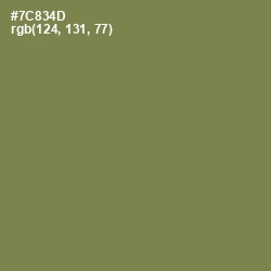 #7C834D - Glade Green Color Image