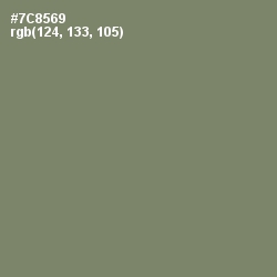 #7C8569 - Camouflage Green Color Image